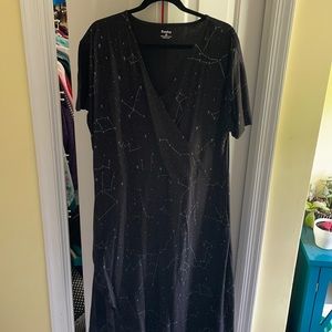 Svaha constellation faux wrap dress 3x